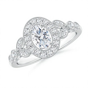 Anillo de Compromiso con Halo de Diamantes Cultivados en Laboratorio de 0.75 Ct, Plata de Ley 925 y Oro Sólido de 14K, Proveedor Mayorista OEM ODM - Product Image 4