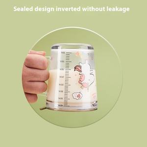 Stock d'usine direct-tasse de paille en verre à double échelle portable pour enfants conception de dessin animé mignon flux bouillant verres à boire quotidiens - Product Image 3