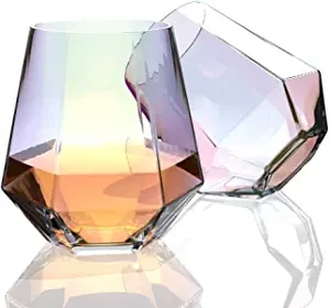 11Oz Old Fashioned Whiskey Glasses set of 2 Crystal Whisky Tumbler Glasses