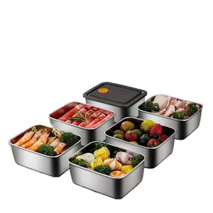 Stainless Steel Food Storage Containers Rectangle Clip-On Lid Bento <b>Box</b> For Travel Meal Prep - Product Image 5
