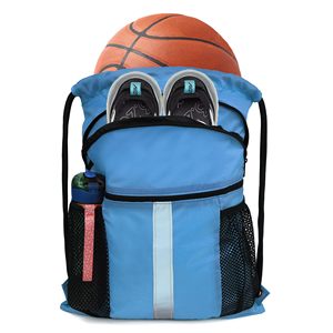 Sac de voyage échantillon gratuit avec séparation humide/sec, sac à dos de sport et fitness tendance en polyester imperméable avec cordon de serrage pour la natation - Product Image 1