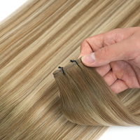 Extensions de cheveux Genius Weft Ombré Blond Piano Mélangé, Double Drawn, Cheveux Remy Européens, Invisibles et Sans Couture, Vente en Gros