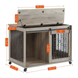 Multifunctional Wooden Flip Top Metal <strong>Dog</strong> Kennels <strong>Cages</strong> Indoor Office <strong>Small</strong> Pet Crate Houses for <strong>Dogs</strong> and Cats - Product Image 5