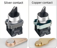 Interruptor de botón de metal resistente al agua de 220 voltios con perilla de llave 1NO1NC Botón de control momentáneo con nivel de llave IP65
