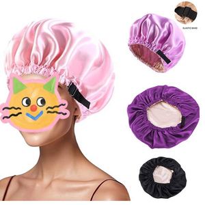 Bonnet de nuit en satin réglable pour femmes, idéal pour cheveux bouclés naturels, double couche anti-frisottis, doux, cadeaux promotionnels - Product Image 1