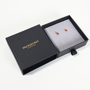 Caja de Embalaje de Joyería con Cajón Deslizante y Logotipo Personalizado, Caja de Regalo de Papel Negro para Guardar Collares, Estuche de Exhibición al por Mayor - Product Image 3