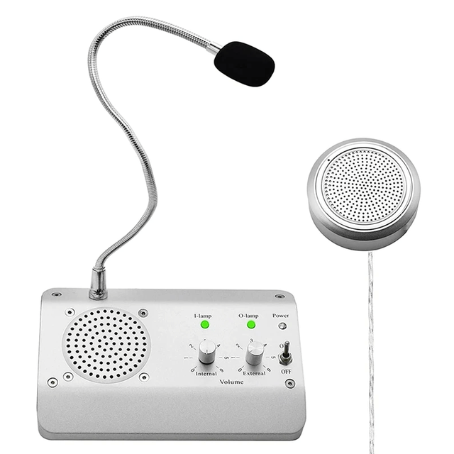 Window Speaker System Dual Way Window Microphone Intercom Speaker Intercom System bank equipment For Business/Office/School