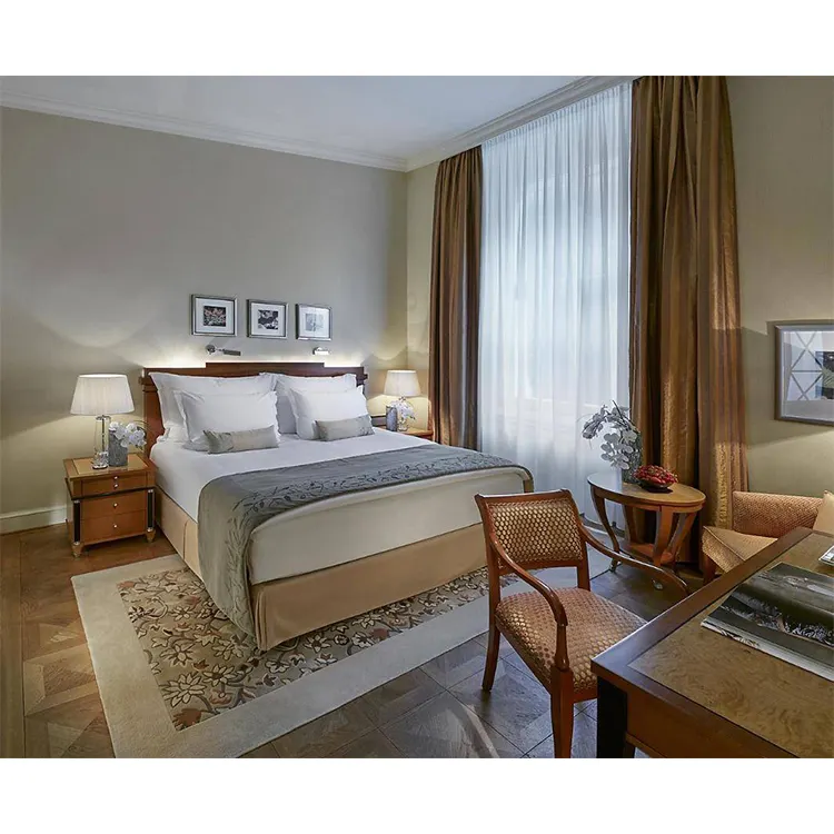 Dernière conception 5 étoiles king size lit moderne de meubles de chambre à coucher d'hôtel pour hôtel
