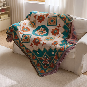 <b>Sofa</b> Cover Jacquard Floral Pattern Polyester Cotton Hand Washable Mediterranean Style <b>Slipcover</b> Custom Fit All Seasons - Product Image 5