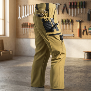 Pantalones Casuales de Lona Rectos para Hombre, Personalizados y Profesionales, Cintura Media, Algodón, Impermeables, Antiestáticos, Antiarrugas, con Bolsillos - Product Image 3