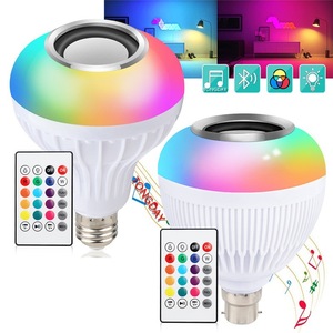 <span class=keywords><strong>Ampoule</strong></span> LED musicale avec mini-haut-parleur intégré pour contrôle et intensité réglables, alimentation CA E27 pour usage résidentiel, corps en plastique - Product Image 1