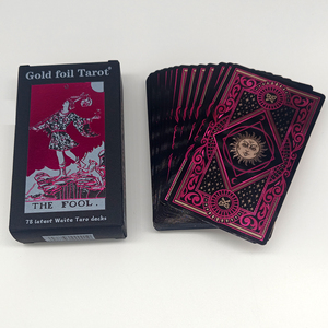 Divination 12x7cm Cartes de tarot en or Taille standard <span class=keywords><strong>pour</strong></span> débutants Jeu de société classique portable avec guide - Product Image 4