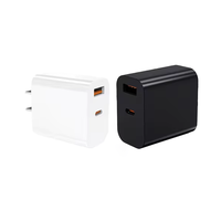 Chargeur rapide USB-A+C GaN 25W PD 3.0 standard US avec protection contre les surcharges/surchauffes, ignifuge pour ordinateur portable et écouteurs