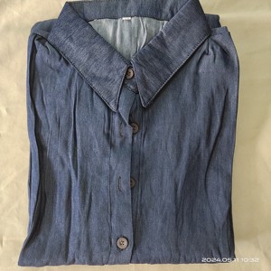 Abito Lungo da Donna <span class=keywords><strong>Chic</strong></span> ed Elegante, Nuovo Stile, alla Moda, con Colletto a Risvolto, Maniche Lunghe, in Denim Tinta Unita, Streetwear - Product Image 6