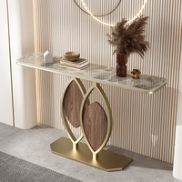 Console d'entrée de luxe en marbre, meuble de couloir minimaliste, table de hall au design créatif, mobilier de salon et de couloir au design épuré
