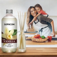 Recharge d'huile essentielle de vanille pour diffuseur 500 ml Parfum d'intérieur naturel Longue durée Parfum d'ambiance