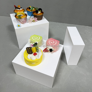 Lusso matrimonio bianco Buffet acrilico Riser cubo <span class=keywords><strong>Display</strong></span> Set da tavolo personalizzato buone insalate dessert cibo Riser per tavolo da Buffet - Product Image 1