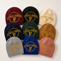 Bonnet en tricot clouté avec logo personnalisé, fabricant OEM ODM, broderie dorée, casquette pour streetwear et marques de mode de créateurs