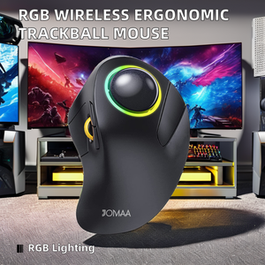 JOMAA BT Dual-Mode <b>Wireless</b> USB/Type-C Trackball <b>Mouse</b> Rechargeable Ergonomic RGB Backlit 4 Buttons Gaming Ball Tracking Windows - Product Image 6