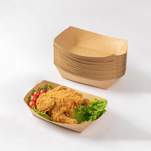 Barquette en papier kraft personnalisée, jetable, de qualité alimentaire, longue, avec revêtement PE, pour snacks, hot-dogs, nuggets de poulet, ailes de poulet, 4oz, 10oz, 13oz, 23oz - Product Image 3