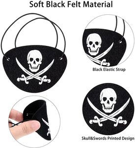 Black Felt <strong>Pirate</strong> Captain <strong>Eye</strong> <strong>Patches</strong> Sword <strong>Eye</strong> <strong>Patch</strong> <strong>Pirate</strong> One <strong>Eye</strong> <strong>Patch</strong> Costume Accessories - Product Image 3