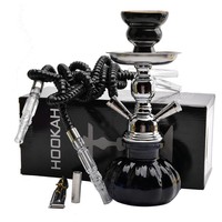 Nouvel ensemble de chicha arabe en fer à double tube, petite chicha à effet de fumée puissant