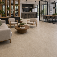 Revêtement de sol en vinyle SPC à emboîtement WYRAX pour magasins de détail, finition facile d'entretien, aspect pierre beige 5 mm, couche d'usure 0,3 mm, 610x305 mm