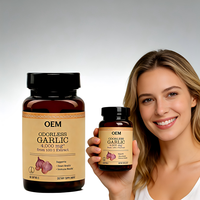 Gélules d'ail sans odeur personnalisées sous marque privée OEM, 4000 mg, extrait haute concentration 100:1, favorisant la santé cardiaque et immunitaire