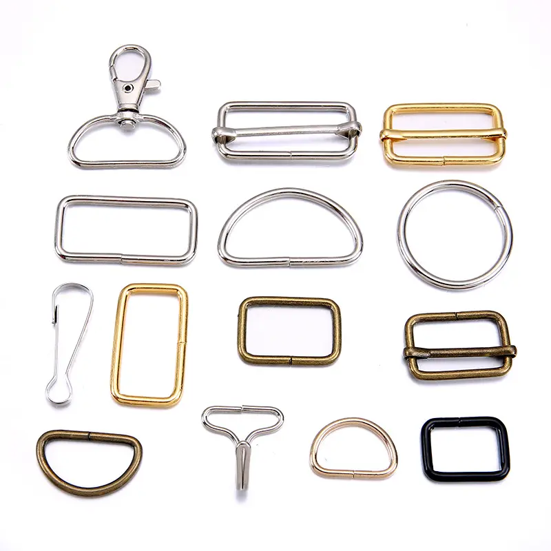Tas logam aksesoris perangkat keras produsen Dompet gesper D cincin bulat kancing kait fitting untuk tas kulit