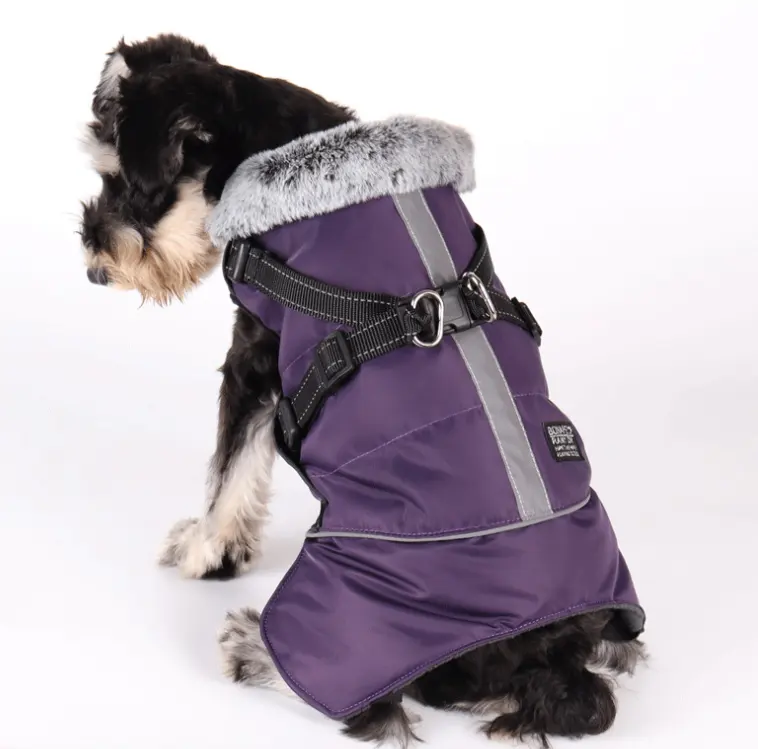 Coleira de cachorro refletiva, alta qualidade, à prova d' água, padrão aquecido, casaco de inverno, jaqueta de cachorro