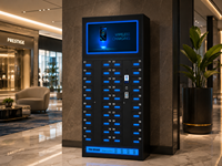 40 casiers de recharge pour smartphones avec grand écran publicitaire, noir mat, armoire de recharge mobile en libre-service pour centres commerciaux et bureaux