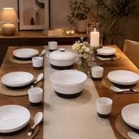 Ensemble de vaisselle en mélamine ODM&OEM, solide avec impression florale, bol avec couvercle, assiette en mélamine, plateau, cuillère