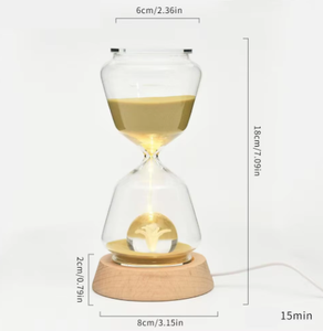 Tridimensional de quince minutos de cristal luz nocturna Animal reloj de arena temporizador para adorno del hogar horas luminosas tiempo regalo del hogar - Product Image 2