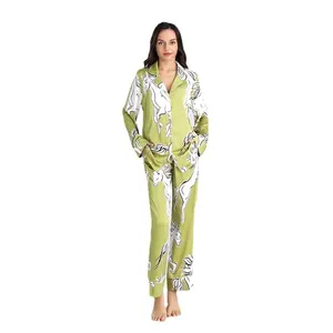 Bata con estampado de caballo para mujer, ropa de dormir de satén para boda, Kimono africano, maxi vestido, pijama