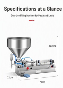 Petite machine de remplissage de liquides à piston électrique pneumatique pour bouteilles de <span class=keywords><strong>vaseline</strong></span>, colle, huile de tournesol, parfum, yaourt, baume à lèvres - Product Image 2