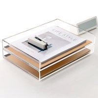 Bandeja Apilable para Cartas A4, Organizador de Escritorio, Organizadores y Accesorios de Escritorio de Acrílico, Clasificador para Aula, Oficina u Hogar