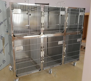 Veteriner profesyonel 304 paslanmaz çelik Pet klinik <span class=keywords><strong>5</strong></span> kapılar köpek ve kedi için köpek kafesleri kombinasyonu kafesleri - Product Image 1