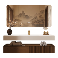 Ensemble de meubles de salle de bain de style ancien, nouveau modèle, avec lavabo intégré en granit et en céramique et toilettes pour salle de bain de style hôtel