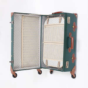 MGOB Ensemble de bagages vintage personnalisés Vert avec trousse de maquillage Spinner Silent Wheels Sacs de voyage <span class=keywords><strong>Valise</strong></span> Set <span class=keywords><strong>2</strong></span> Pcs <span class=keywords><strong>Cabine</strong></span> Bagages - Product Image 2