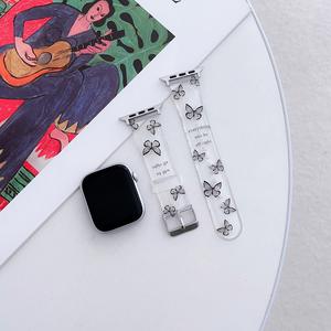 Correa de pulsera inteligente de TPU resistente al agua transparente para <span class=keywords><strong>Apple</strong></span> <span class=keywords><strong>Watch</strong></span> Ultra 1-8 correa de reloj de silicona impresa colorida - Product Image 4