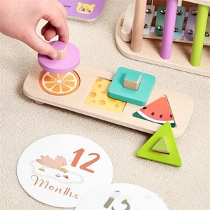 Juego de juguetes educativos de ciencia: Rompecabezas de madera, campana, tarjeta negra, juguete de golpear bolas, juego de juguetes de aprendizaje profesional múltiple, caja de regalo - Product Image 2