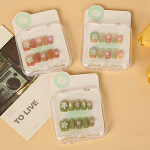 Pegatinas para uñas de longitud media con degradado, 24 piezas, listas para usar, para uso general - Product Image 1