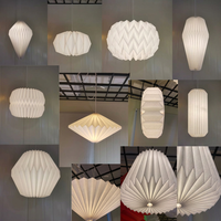 Lámpara Colgante de Papel Plegable de Estilo Nórdico Moderno para Sala de Estar, Comedor, Bar, Cafetería, Iluminación Decorativa Hecha a Mano