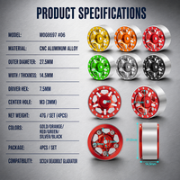 Nouvelle jante en aluminium de 1,0 pouce avec micro-roue Beadlock pour voiture RC Crawler 1/24, pièces de mise à niveau