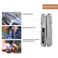 OEM/ODM Pince multifonction pliable 18-en-1 en acier inoxydable avec lame de scie, lime, tournevis, couteau, ciseaux, équipement EDC