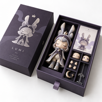 Boîte d'emballage de jouets de créateur personnalisée, boîte cadeau en papier rigide de luxe avec insert pour jouets artistiques, figurines de collection, accessoires