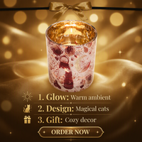 Bougeoir en verre d'Halloween avec doublure intérieure plaquée or, motifs de chat noir et de fantôme, imprimé en 3D, origine Chine, pour les fêtes