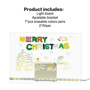 Samtoy Christmas Transparent Sign Acrylic Large Acrylic Dry Erase <strong>Board</strong> <strong>Glow</strong> <strong>Board</strong> <strong>Led</strong> Light-up <strong>Writing</strong> Drawing <strong>Board</strong> with Light - Product Image 5