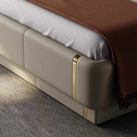 Ensembles de meubles de chambre à coucher modernes et luxueux, lit mural Murphy, échantillon de lit king size, ensemble de chambre à coucher pour adultes, lits doubles en cuir personnalisés
