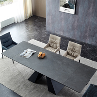Ensemble de tables à manger en marbre extensible de style nordique moderne de luxe, carrée et rectangulaire, 8 places, 10 chaises, ensembles de meubles pour salle à manger